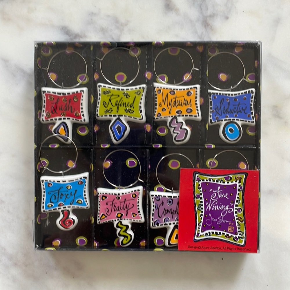 “Fine Wining” wine charms by Joyce Shelton